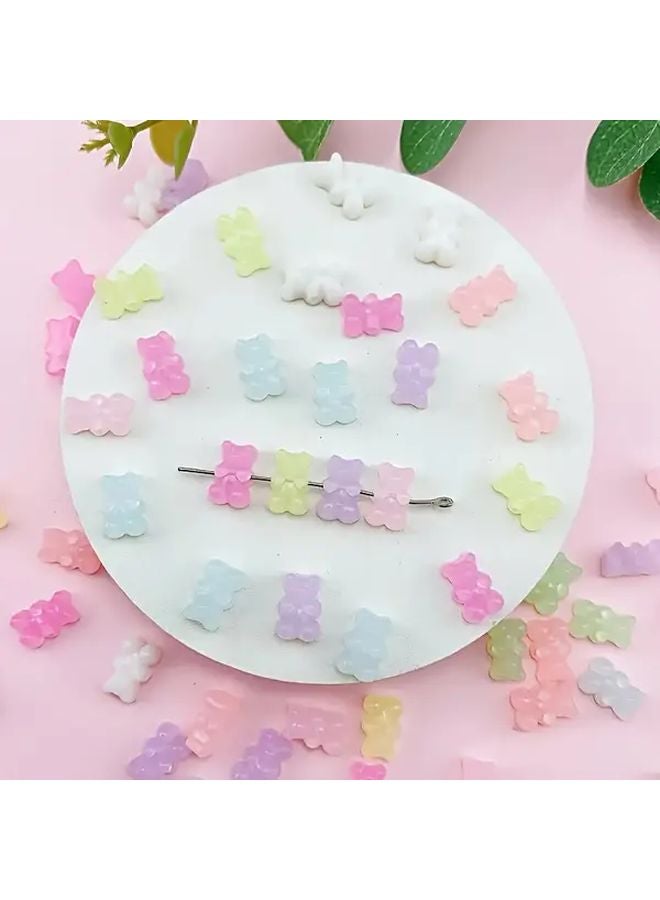 60PCS Random Mix Acrylic Bear Beads Mini Animal Ornaments For DIY Jewelry Making - Image 2